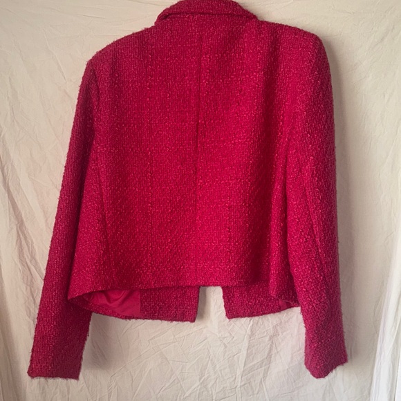 Nicole Miller Vibrant Pink Tweed Blazer - Picture 3 of 4